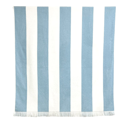 SERVIETTES DE PLAGE À RAYURES - bleu clair