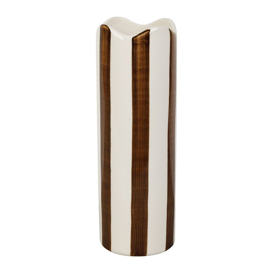 VASE HAUT RAYURES MARRON