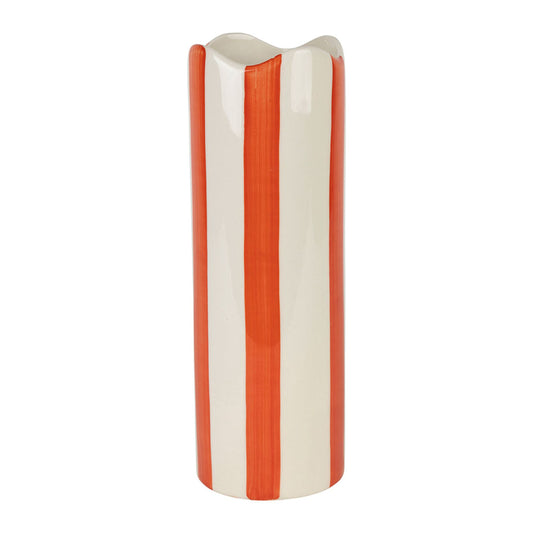 VASE HAUT RAYURES ORANGE