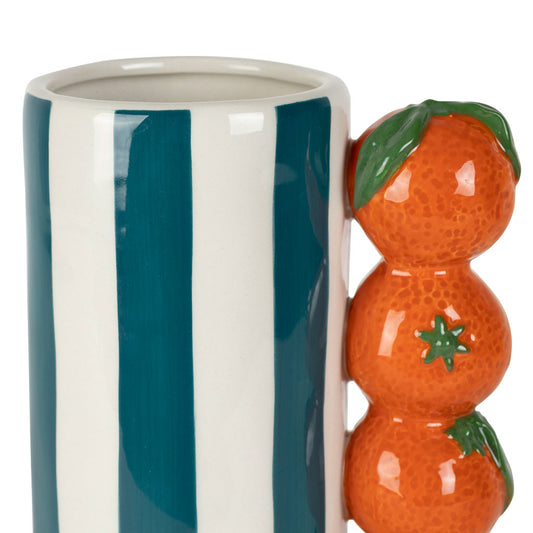 VASE RAYÉ - VERT ET FRAISE