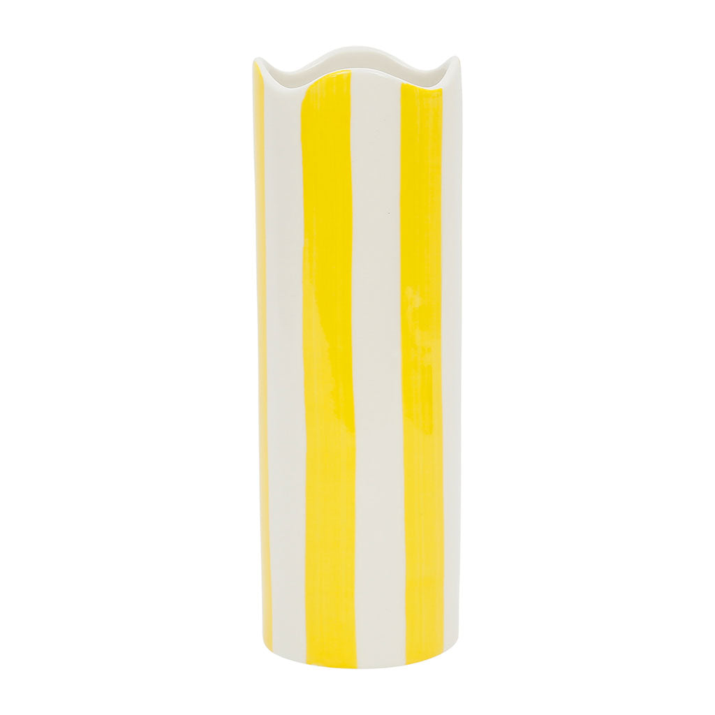 VASE HAUT RAYURE JAUNE